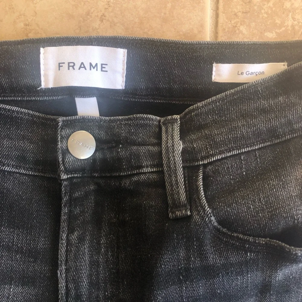 FRAME le Garçon Jeans Pembroke Gray Black size 26 NWT - Picture 6 of 6